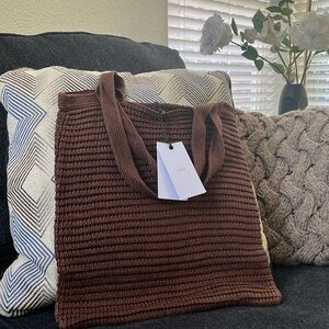 ONIA Women’s Linen Knit Tote Hickory NWT